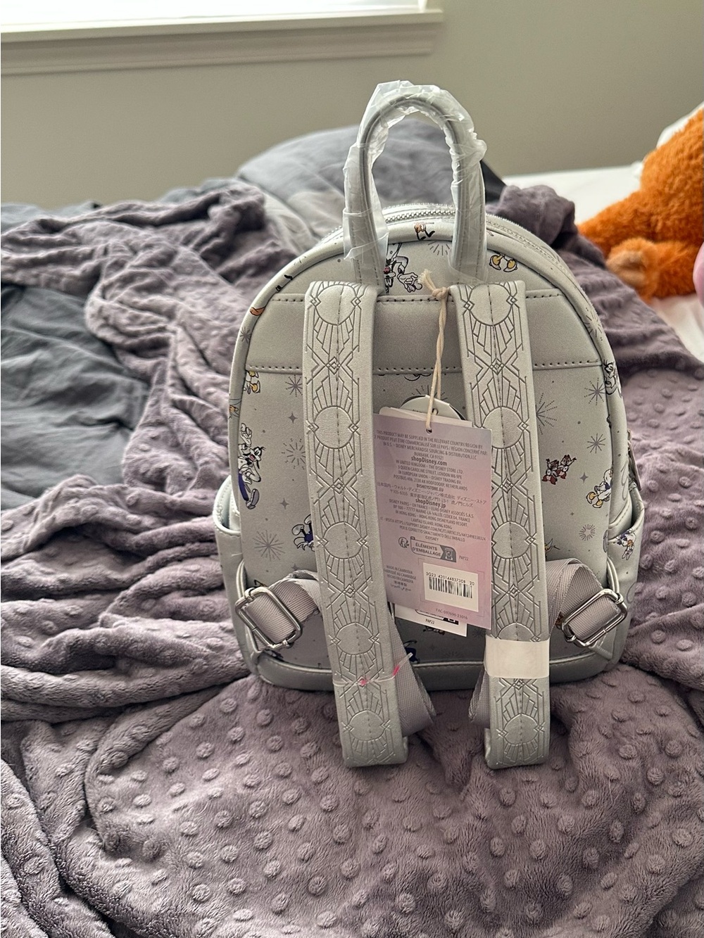 Disney100 Mickey & Friends Platinum Silver Mini Backpack by Loungefly - Picture 4 of 7